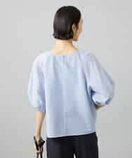 FMBID09230 MICHEL KLEIN(ミッシェルクラン) パフスリーブブラウス ライトブルー