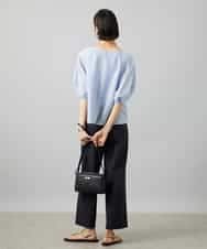 FMBID09230 MICHEL KLEIN(ミッシェルクラン) パフスリーブブラウス ライトブルー