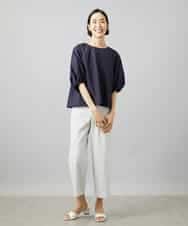 FMBID09230 MICHEL KLEIN(ミッシェルクラン) パフスリーブブラウス ライトブルー