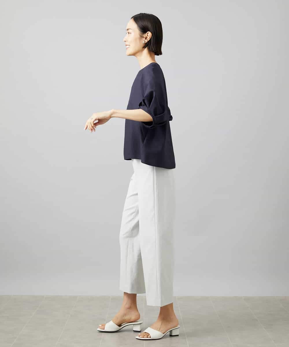 FMBID09230 MICHEL KLEIN(ミッシェルクラン) パフスリーブブラウス ライトブルー