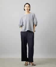 FMBID09230 MICHEL KLEIN(ミッシェルクラン) パフスリーブブラウス ライトブルー
