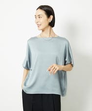 FMBJA02170 MICHEL KLEIN(ミッシェルクラン) [セットアップ対応]サテンオーバーブラウス ブラック
