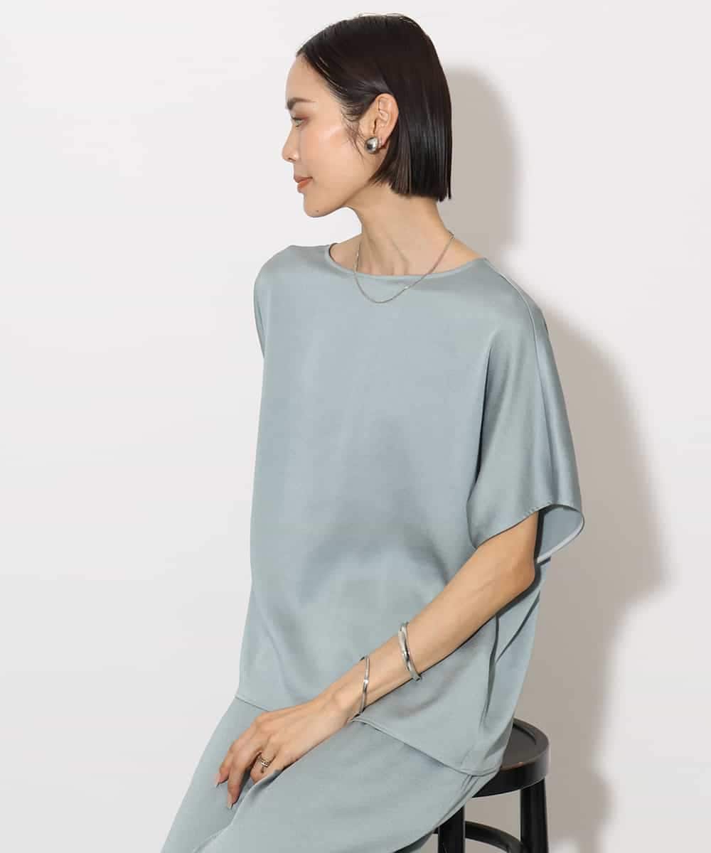 FMBJA02170 MICHEL KLEIN [セットアップ対応]サテンオーバーブラウス