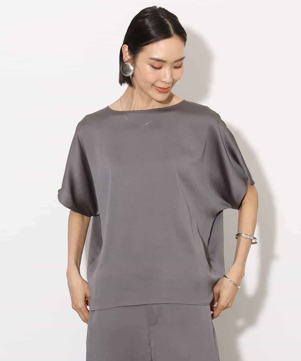 FMBJA02170 MICHEL KLEIN [セットアップ対応]サテンオーバーブラウス