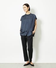 FMBJA06170 MICHEL KLEIN(ミッシェルクラン) ランダムプリーツブラウス ブルー