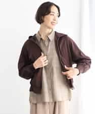 FMBJD01280 MICHEL KLEIN(ミッシェルクラン) [セットアップ対応]ラメチェックオーバーシャツ ベージュ