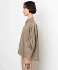 FMBJD01280 MICHEL KLEIN(ミッシェルクラン) [セットアップ対応]ラメチェックオーバーシャツ ベージュ