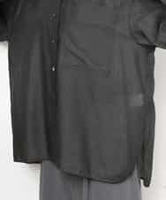 FMBJD02260 MICHEL KLEIN(ミッシェルクラン) シアーシャンブレーバンドカラーシャツ ブラック