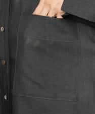 FMBJD02260 MICHEL KLEIN(ミッシェルクラン) シアーシャンブレーバンドカラーシャツ ブラック