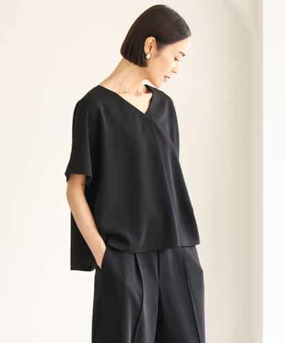 FMBJD03200 MICHEL KLEIN [セットアップ対応]Vネックフレアブラウス