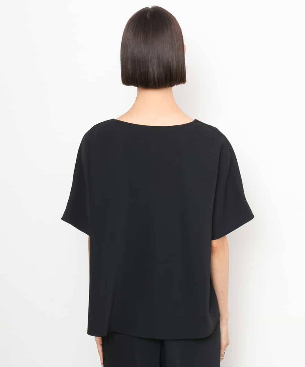 FMBJD03200 MICHEL KLEIN(ミッシェルクラン) [セットアップ対応]Vネックフレアブラウス ブラック