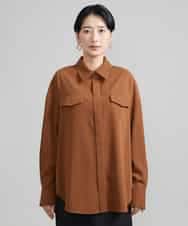 FMBJS17230 MICHEL KLEIN(ミッシェルクラン) オーバーサイズCPOブラウス テラコッタ(17)