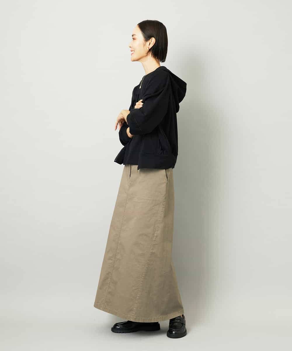 FMCAD04270 MICHEL KLEIN(ミッシェルクラン) シアー裏毛アクセントラメパーカー ブラック