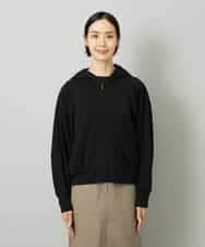 FMCAD04270 MICHEL KLEIN(ミッシェルクラン) シアー裏毛アクセントラメパーカー ブラック