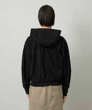 FMCAD04270 MICHEL KLEIN(ミッシェルクラン) シアー裏毛アクセントラメパーカー ブラック