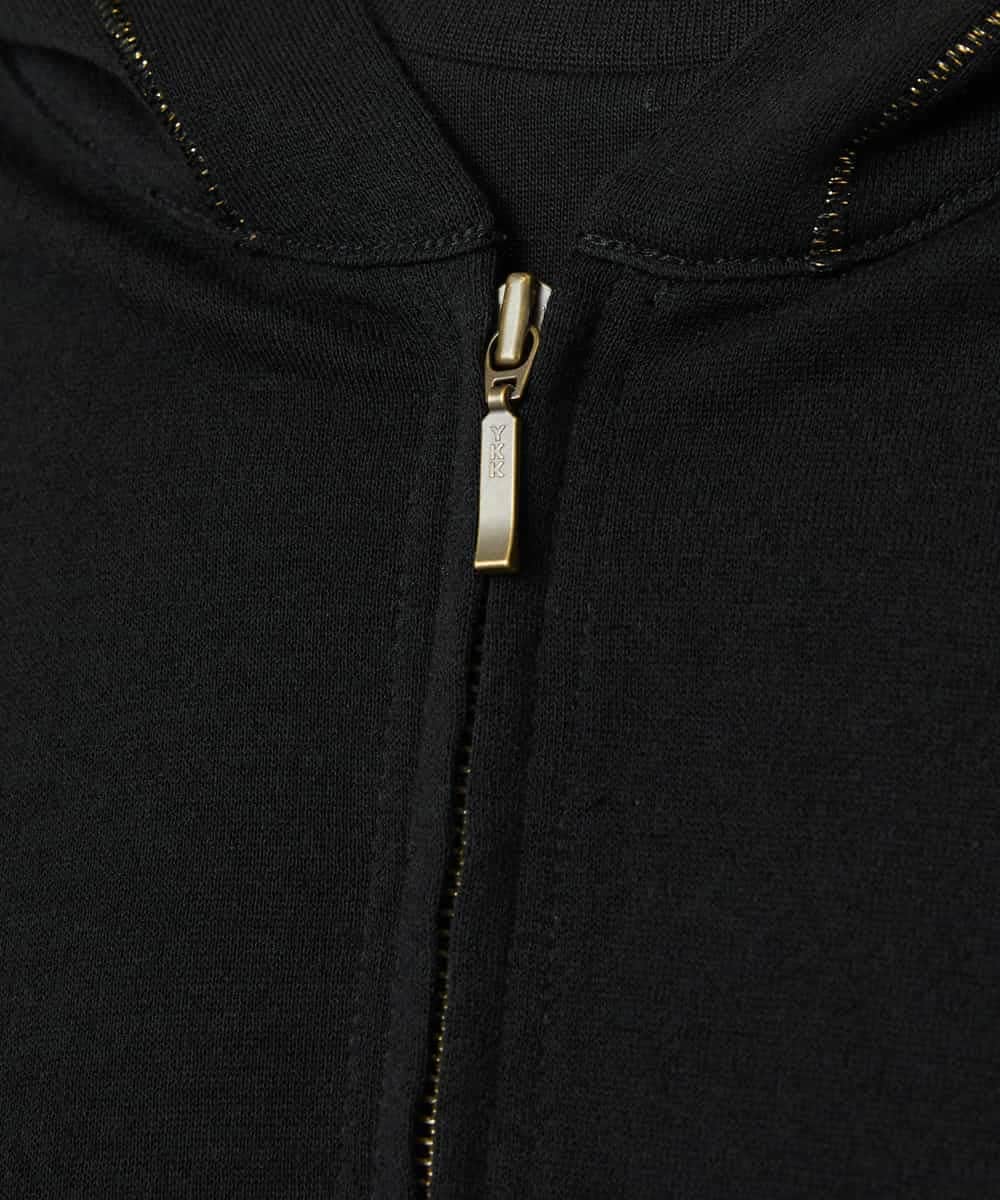 FMCAD04270 MICHEL KLEIN(ミッシェルクラン) シアー裏毛アクセントラメパーカー ブラック