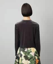 FMCAD16200 MICHEL KLEIN(ミッシェルクラン) シアーベロアクルーネックカーディガン ダークグレー