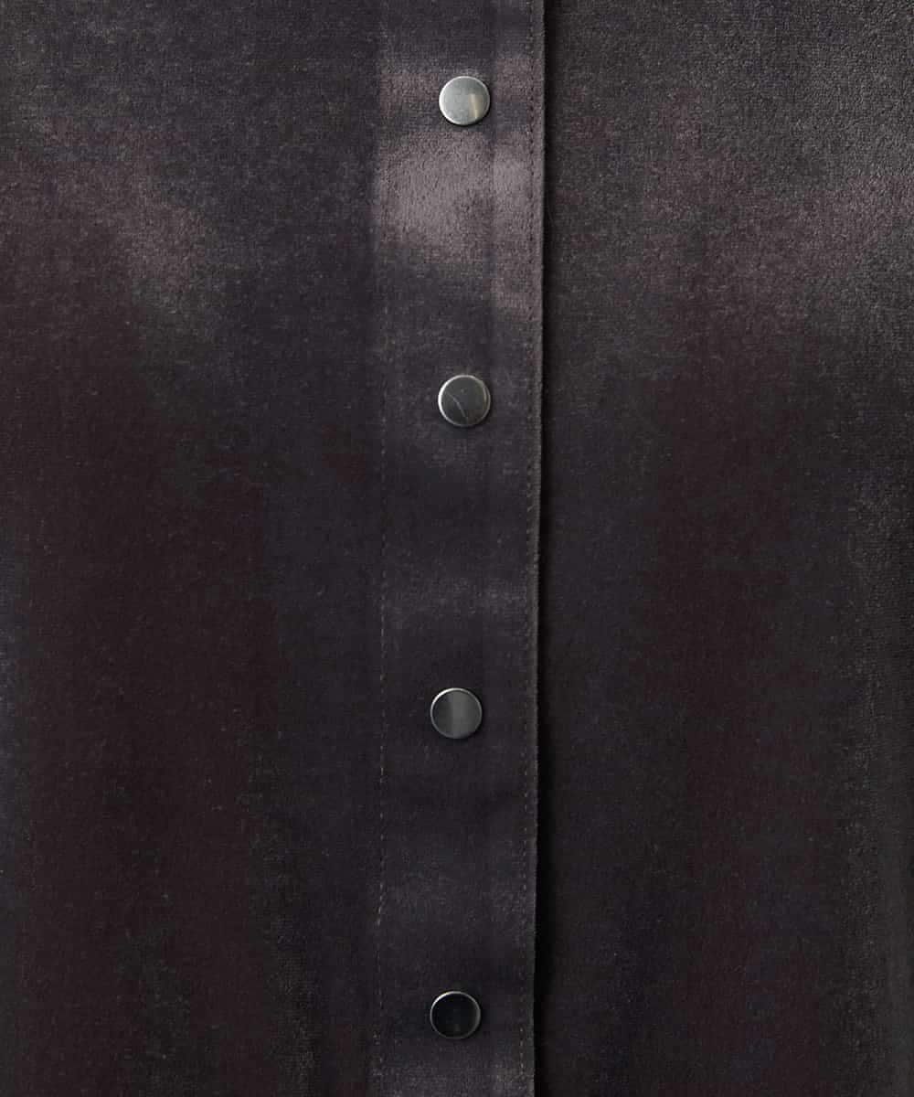 FMCAD16200 MICHEL KLEIN(ミッシェルクラン) シアーベロアクルーネックカーディガン ダークグレー