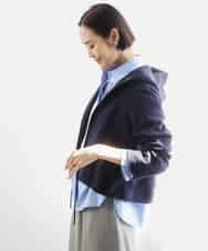 FMCGD03270 MICHEL KLEIN(ミッシェルクラン) オーガニックコットン パイルパーカー ネイビー