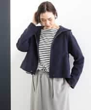 FMCGD03270 MICHEL KLEIN(ミッシェルクラン) オーガニックコットン パイルパーカー ネイビー