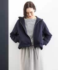 FMCGD03270 MICHEL KLEIN(ミッシェルクラン) オーガニックコットン パイルパーカー ネイビー