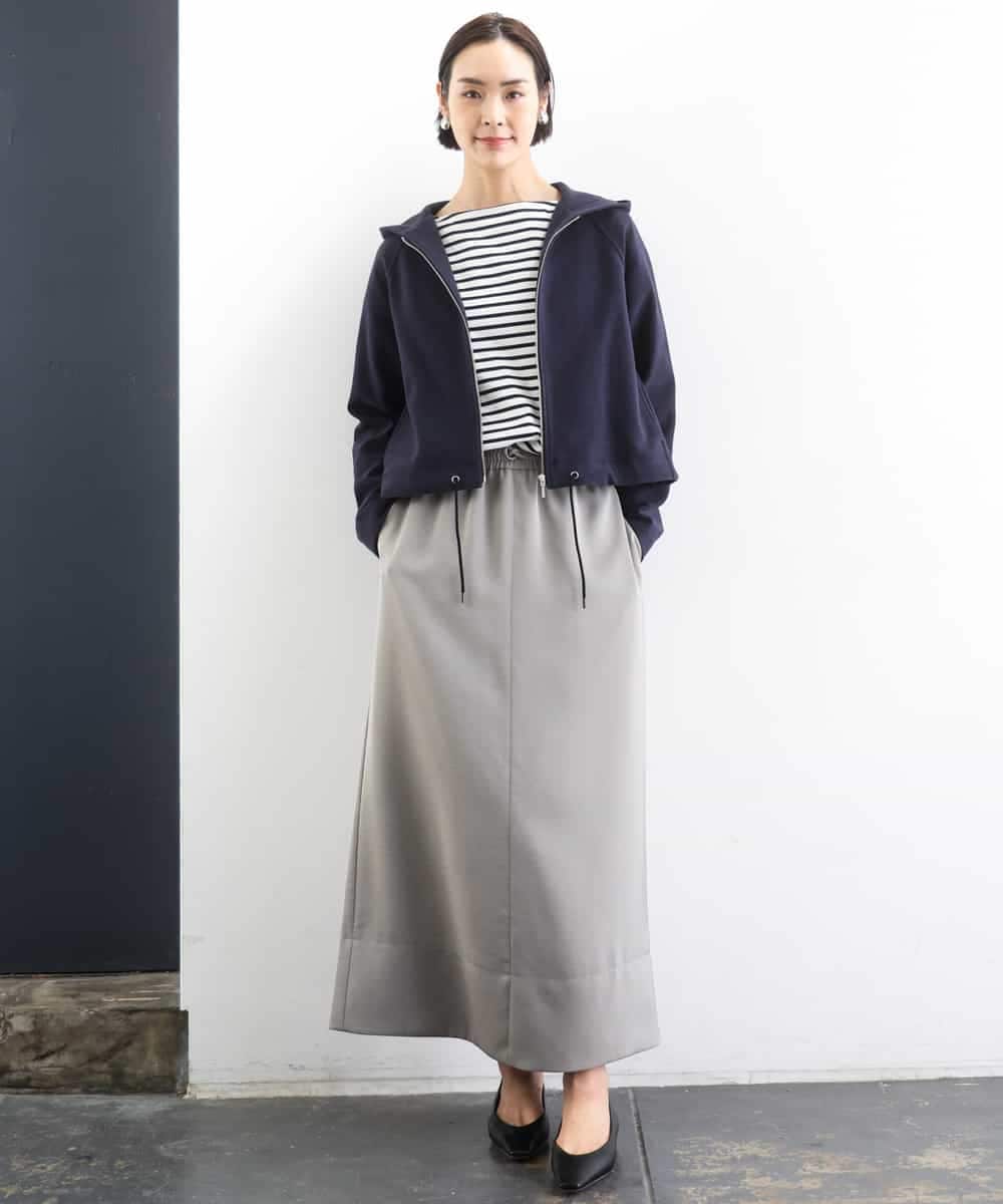 FMCGD03270 MICHEL KLEIN(ミッシェルクラン) オーガニックコットン パイルパーカー ネイビー