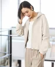 FMCGD03270 MICHEL KLEIN(ミッシェルクラン) オーガニックコットン パイルパーカー ネイビー