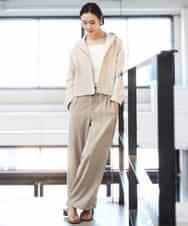 FMCGD03270 MICHEL KLEIN(ミッシェルクラン) オーガニックコットン パイルパーカー ネイビー