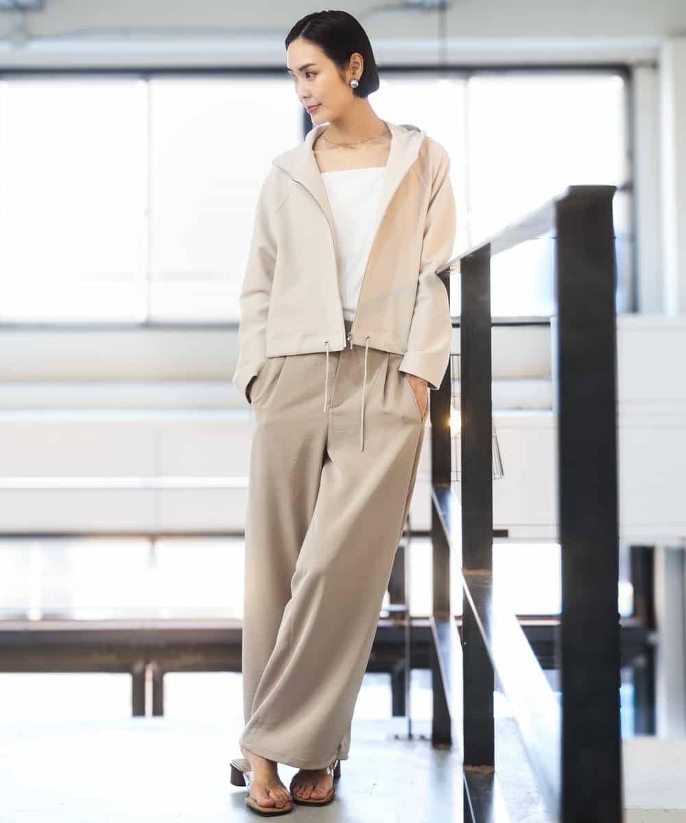 FMCGD03270 MICHEL KLEIN(ミッシェルクラン) オーガニックコットン パイルパーカー ネイビー