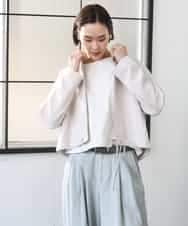 FMCGD03270 MICHEL KLEIN(ミッシェルクラン) オーガニックコットン パイルパーカー ネイビー