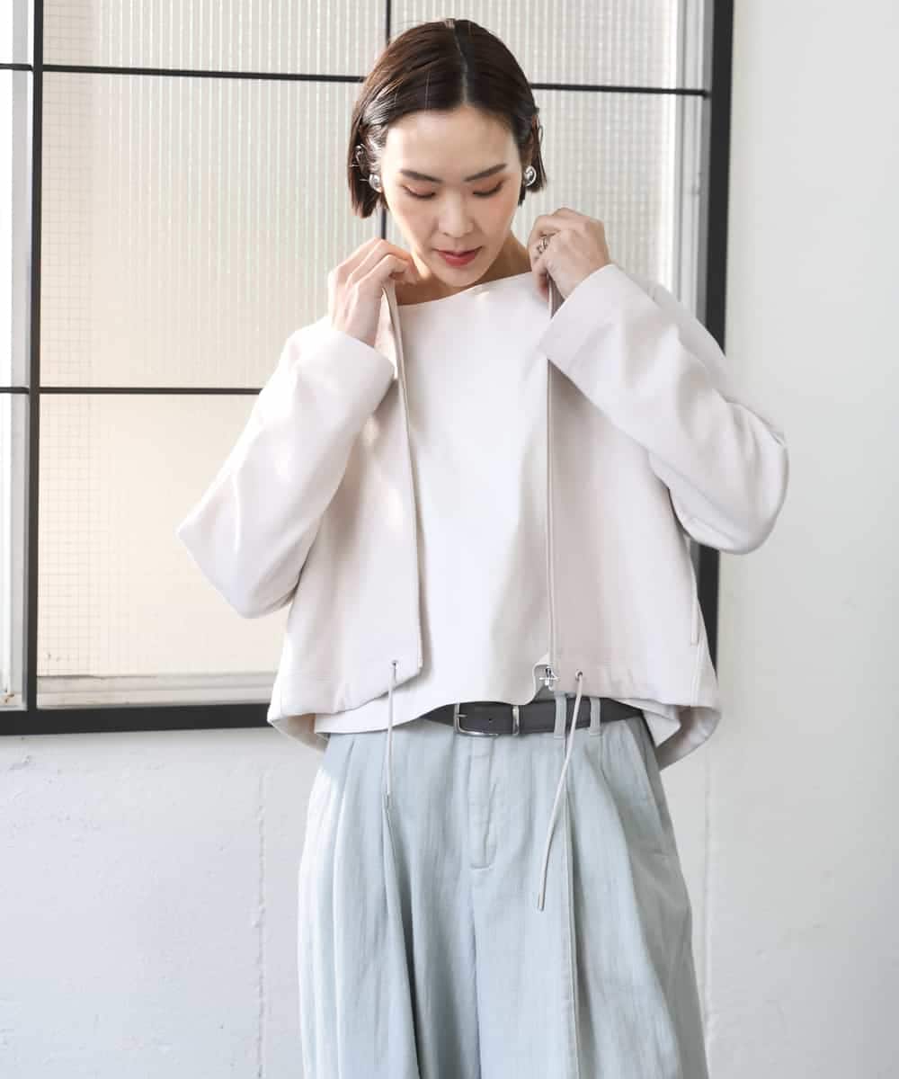 FMCGD03270 MICHEL KLEIN(ミッシェルクラン) オーガニックコットン パイルパーカー ネイビー