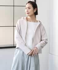 FMCGD03270 MICHEL KLEIN(ミッシェルクラン) オーガニックコットン パイルパーカー ネイビー