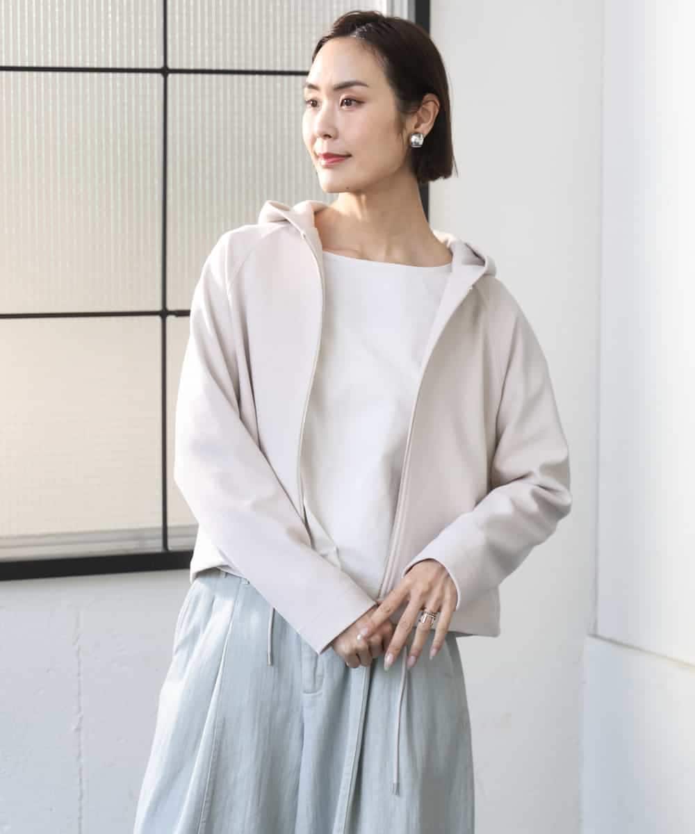 FMCGD03270 MICHEL KLEIN(ミッシェルクラン) オーガニックコットン パイルパーカー ネイビー