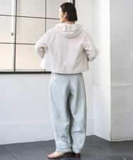 FMCGD03270 MICHEL KLEIN(ミッシェルクラン) オーガニックコットン パイルパーカー ネイビー