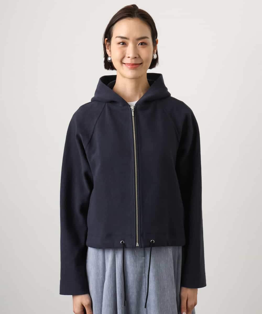 FMCGD03270 MICHEL KLEIN(ミッシェルクラン) オーガニックコットン パイルパーカー ネイビー