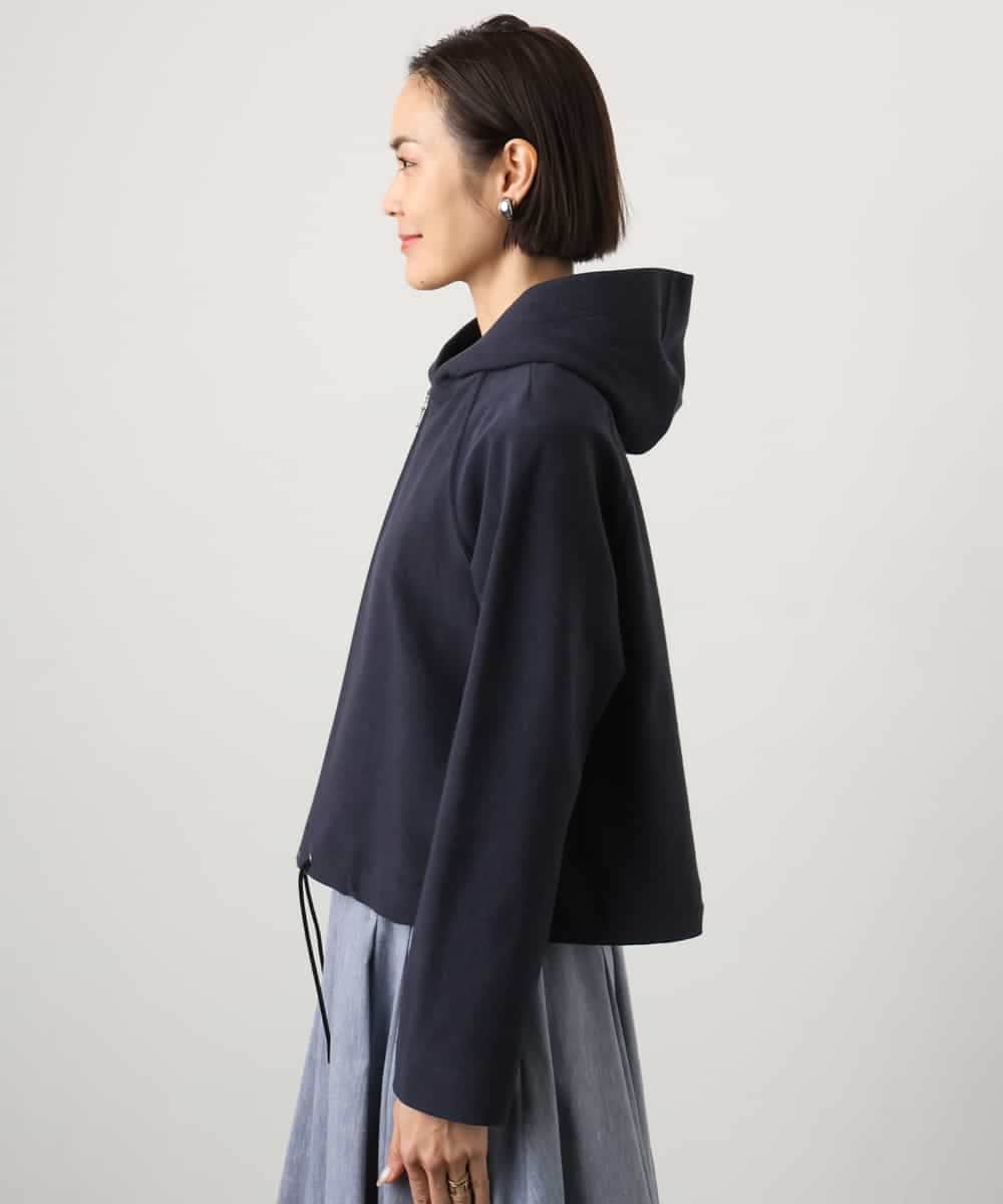 FMCGD03270 MICHEL KLEIN(ミッシェルクラン) オーガニックコットン パイルパーカー ネイビー