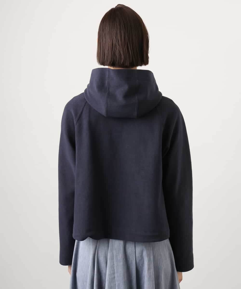 FMCGD03270 MICHEL KLEIN(ミッシェルクラン) オーガニックコットン パイルパーカー ネイビー