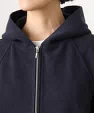 FMCGD03270 MICHEL KLEIN(ミッシェルクラン) オーガニックコットン パイルパーカー ネイビー