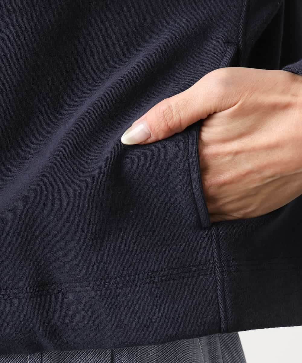 FMCGD03270 MICHEL KLEIN(ミッシェルクラン) オーガニックコットン パイルパーカー ネイビー