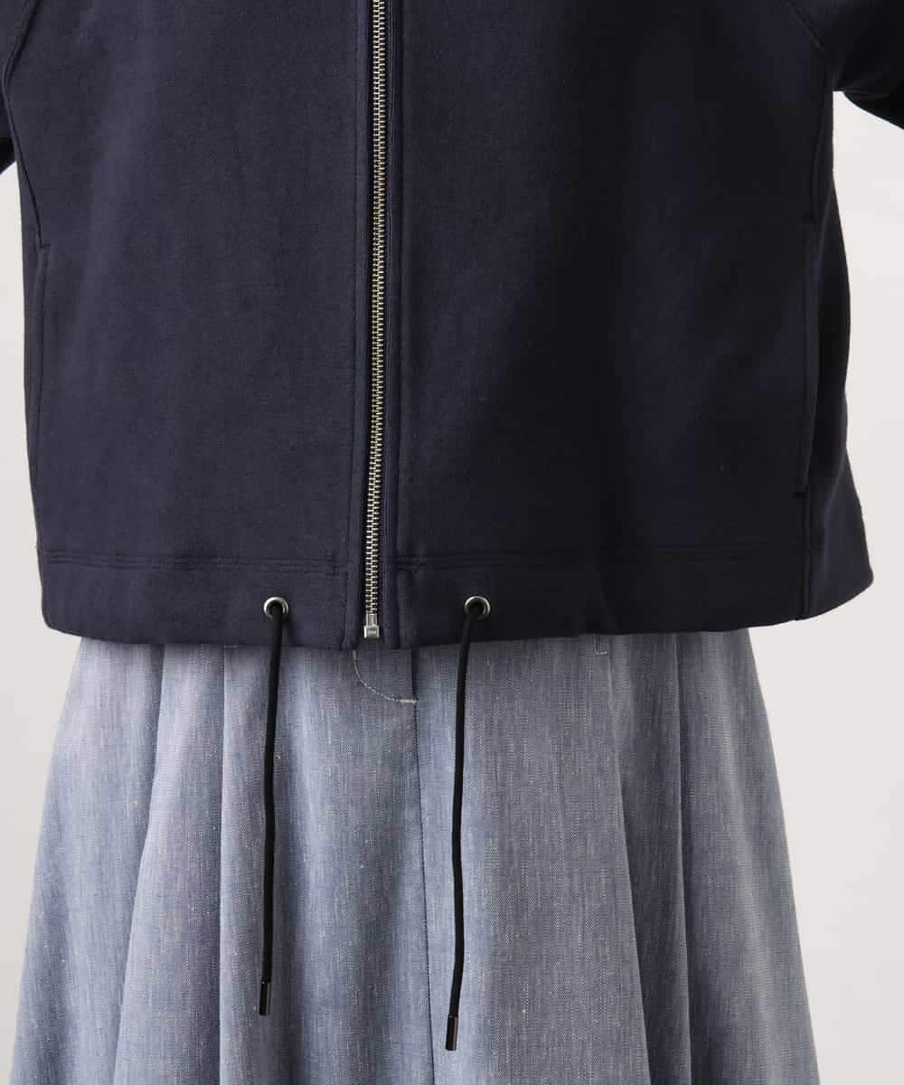 FMCGD03270 MICHEL KLEIN(ミッシェルクラン) オーガニックコットン パイルパーカー ネイビー