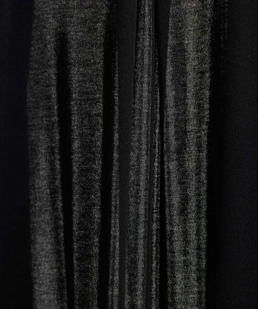 FMCGS01180 MICHEL KLEIN(ミッシェルクラン) [軽めの羽織として]サイドスリットフライスロングカーディガン ブラック(94)