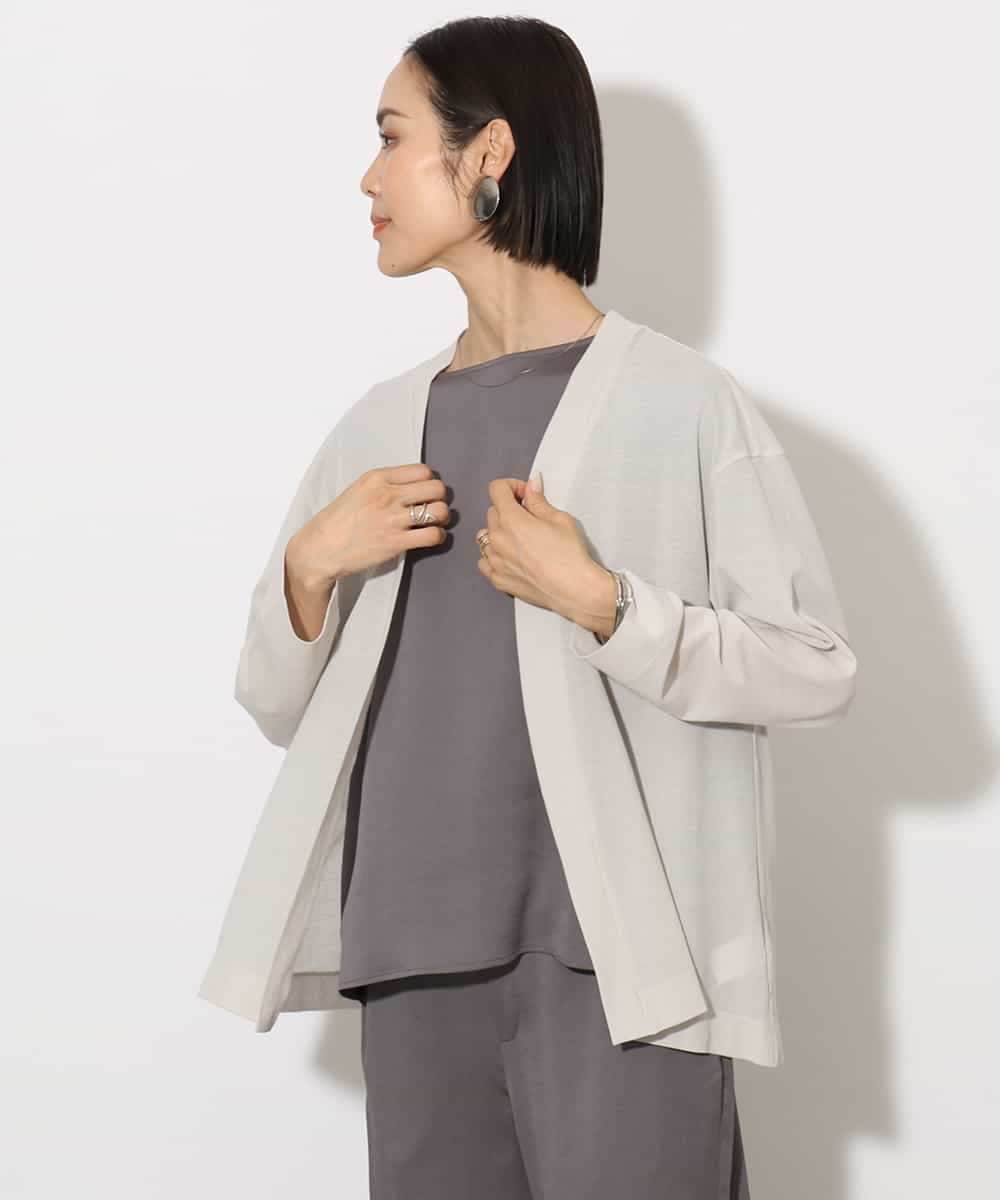 FMCHA11170 MICHEL KLEIN(ミッシェルクラン) [紫外線/冷房対策に]シアートッパーカーディガン オフホワイト