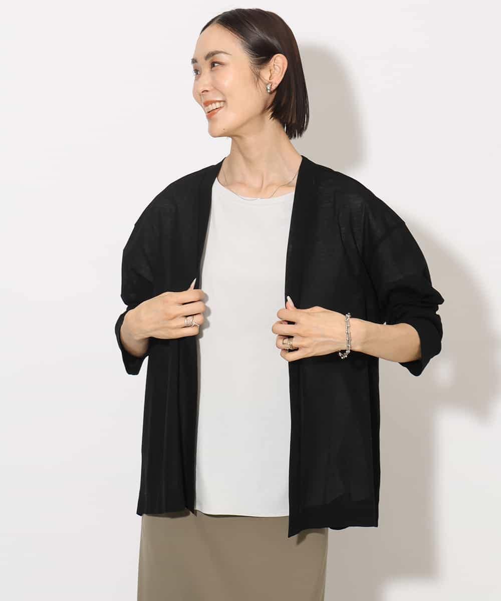 FMCHA11170 MICHEL KLEIN(ミッシェルクラン) [紫外線/冷房対策に]シアートッパーカーディガン オフホワイト