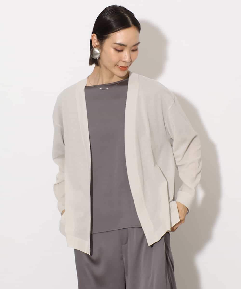 FMCHA11170 MICHEL KLEIN(ミッシェルクラン) [紫外線/冷房対策に]シアートッパーカーディガン オフホワイト