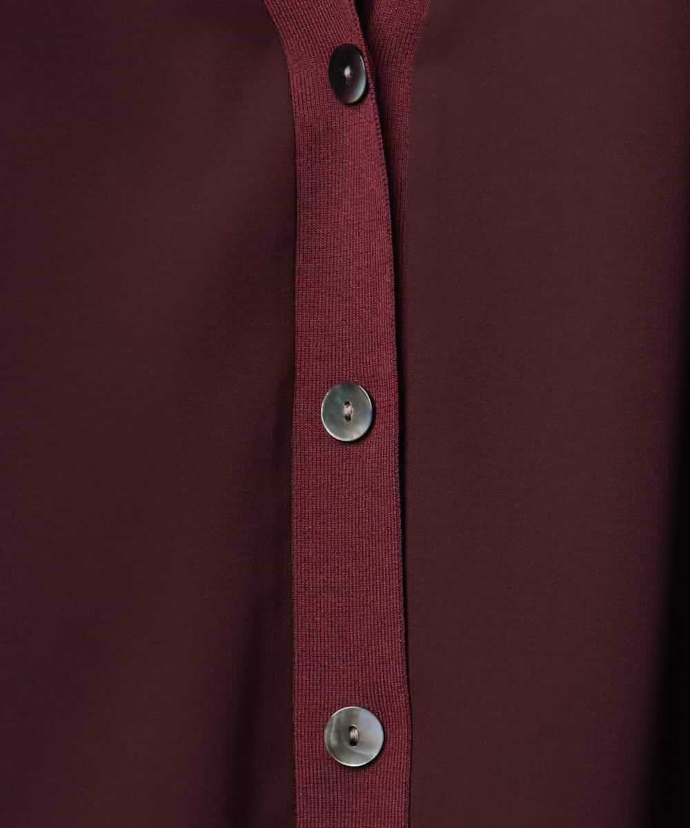 FMCJD31190 MICHEL KLEIN(ミッシェルクラン) 布帛ドッキングVネックカーディガン パープル