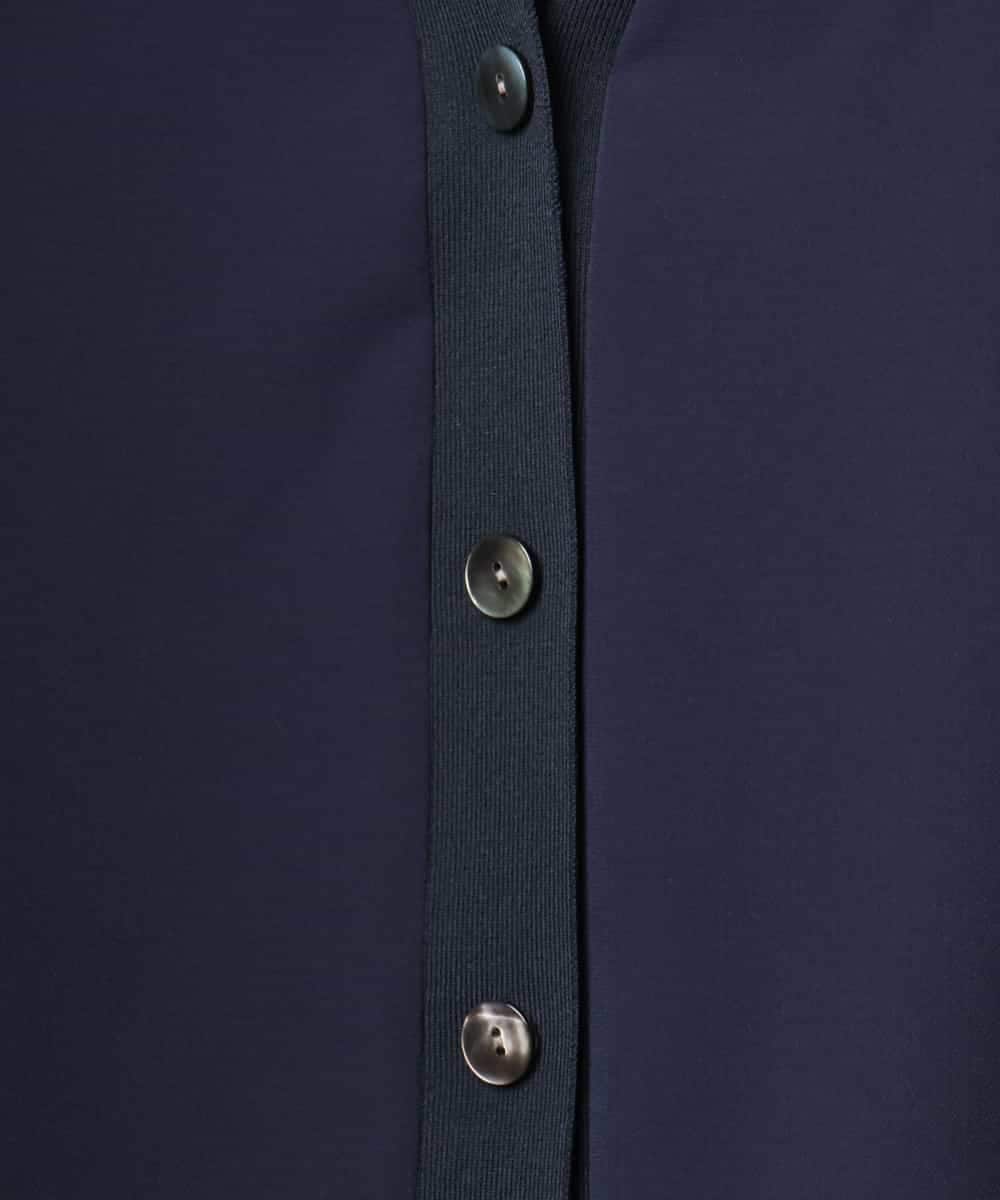 FMCJD31190 MICHEL KLEIN(ミッシェルクラン) 布帛ドッキングVネックカーディガン パープル