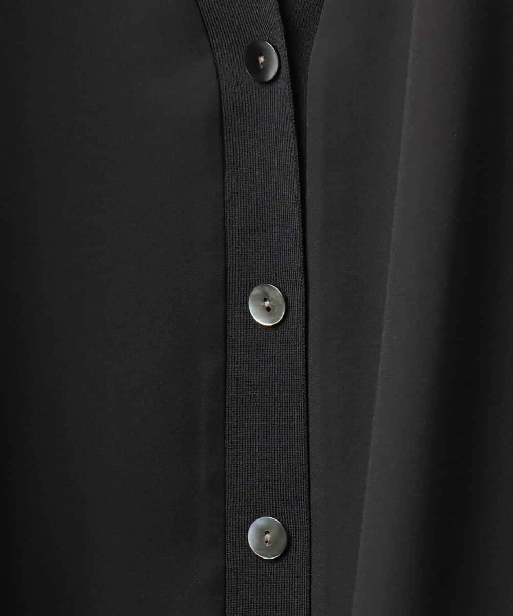 FMCJD31190 MICHEL KLEIN(ミッシェルクラン) 布帛ドッキングVネックカーディガン パープル
