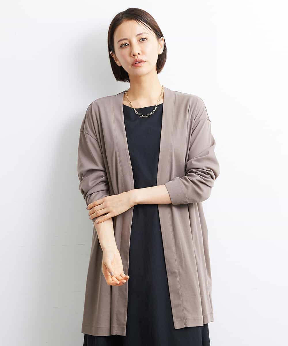 FMCJS02180 MICHEL KLEIN(ミッシェルクラン) [接触冷感]フライスロングカーディガン オフホワイト(81)