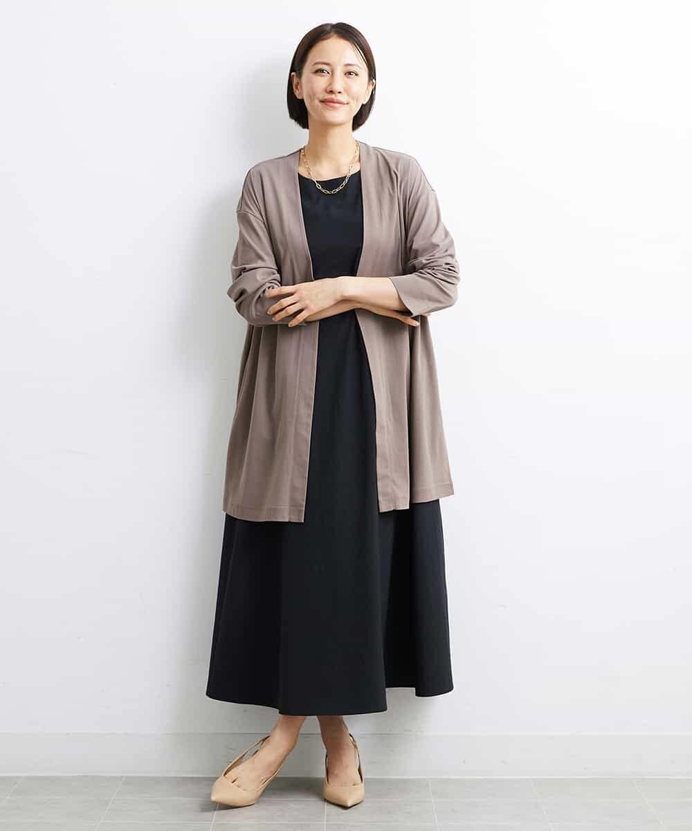 FMCJS02180 MICHEL KLEIN(ミッシェルクラン) [接触冷感]フライスロングカーディガン オフホワイト(81)
