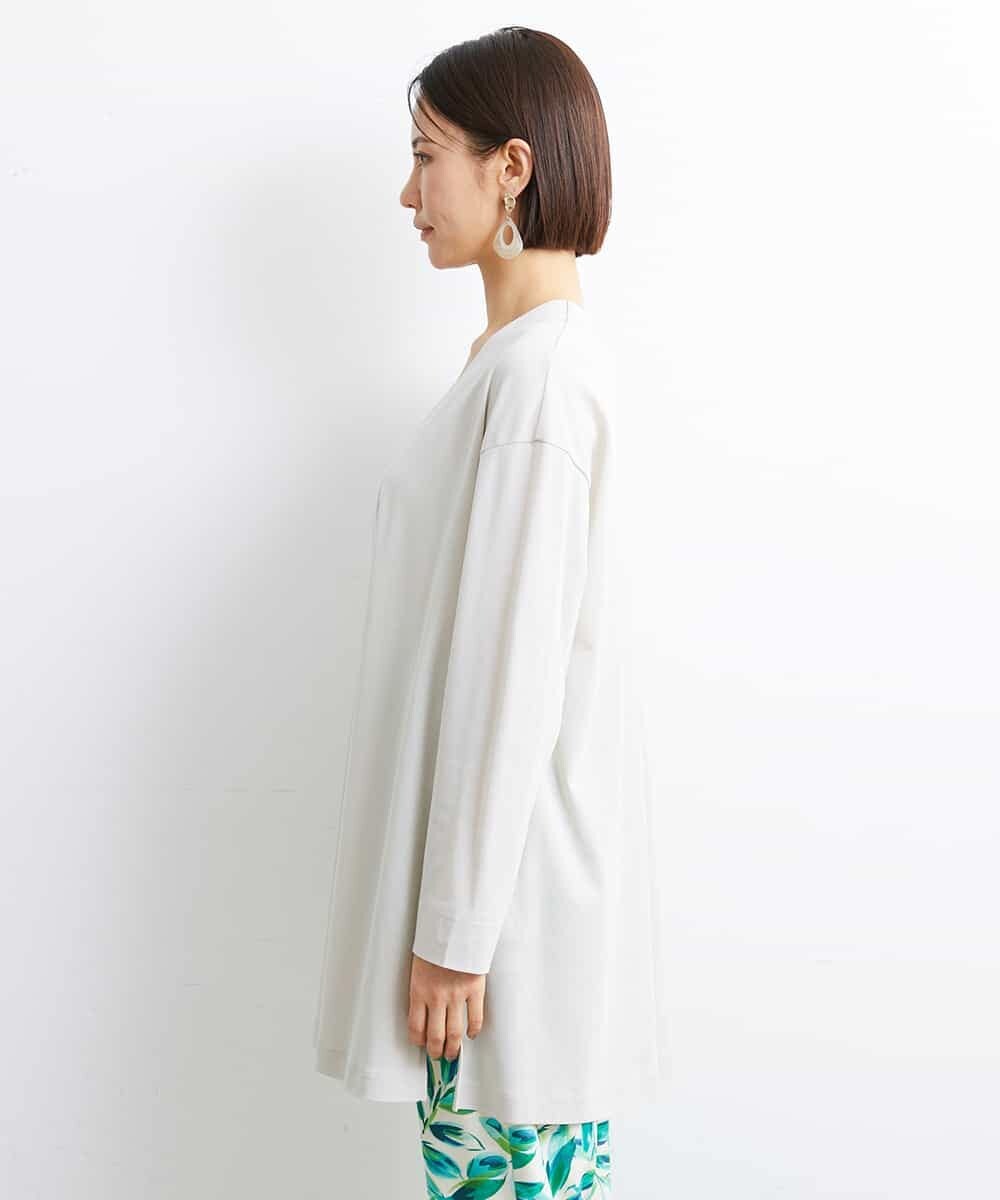 FMCJS02180 MICHEL KLEIN(ミッシェルクラン) [接触冷感]フライスロングカーディガン オフホワイト(81)